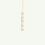 0.83 TCW Emerald March-Aquamarine Cross Birthstone Necklace 3