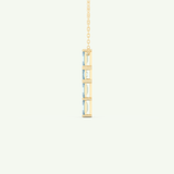 0.83 TCW Emerald March-Aquamarine Cross Birthstone Necklace 3