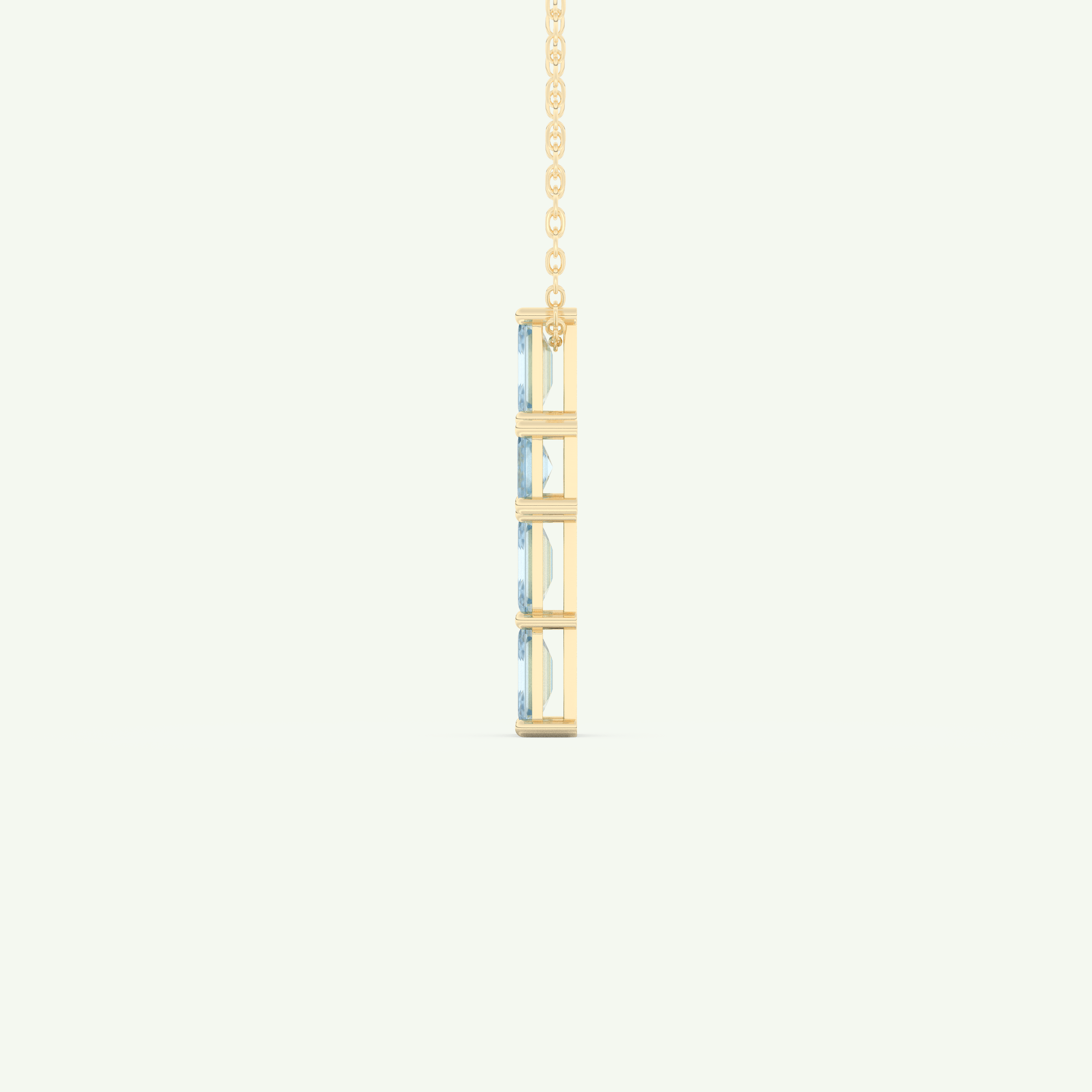 0.83 TCW Emerald March-Aquamarine Cross Birthstone Necklace 3