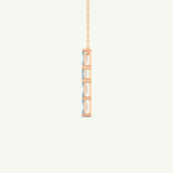 0.83 TCW Emerald March-Aquamarine Cross Birthstone Necklace 8