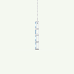 0.83 TCW Emerald March-Aquamarine Cross Birthstone Necklace 13