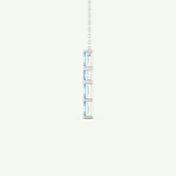0.83 TCW Emerald March-Aquamarine Cross Birthstone Necklace 13
