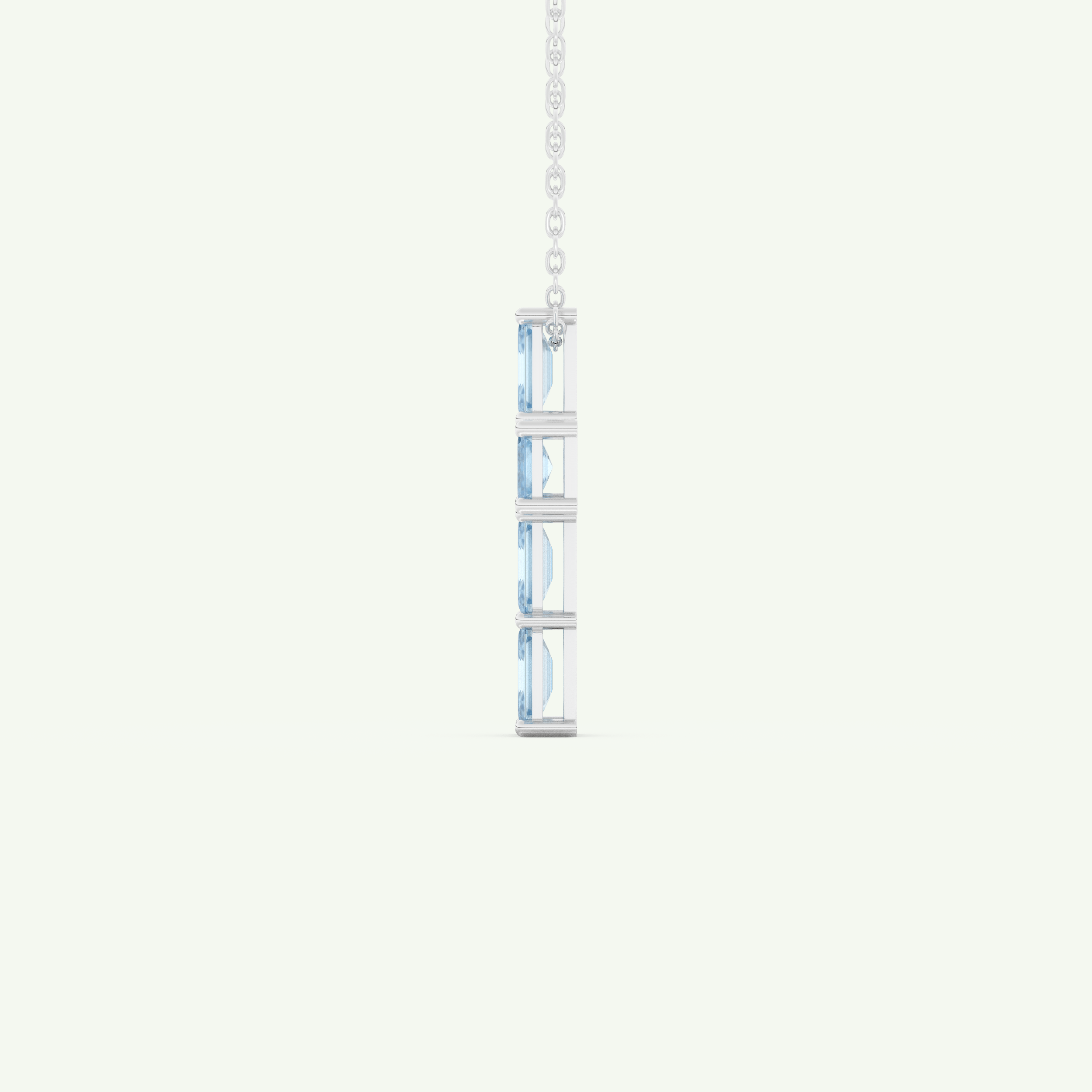 0.83 TCW Emerald March-Aquamarine Cross Birthstone Necklace 13