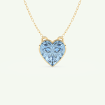 1.81 CT Heart March-Aquamarine Solitaire Birthstone Necklace 1