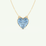 1.81 CT Heart March-Aquamarine Solitaire Birthstone Necklace 1