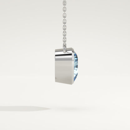 1.81 CT Heart March-Aquamarine Solitaire Birthstone Necklace