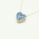 1.81 CT Heart March-Aquamarine Solitaire Birthstone Necklace 5