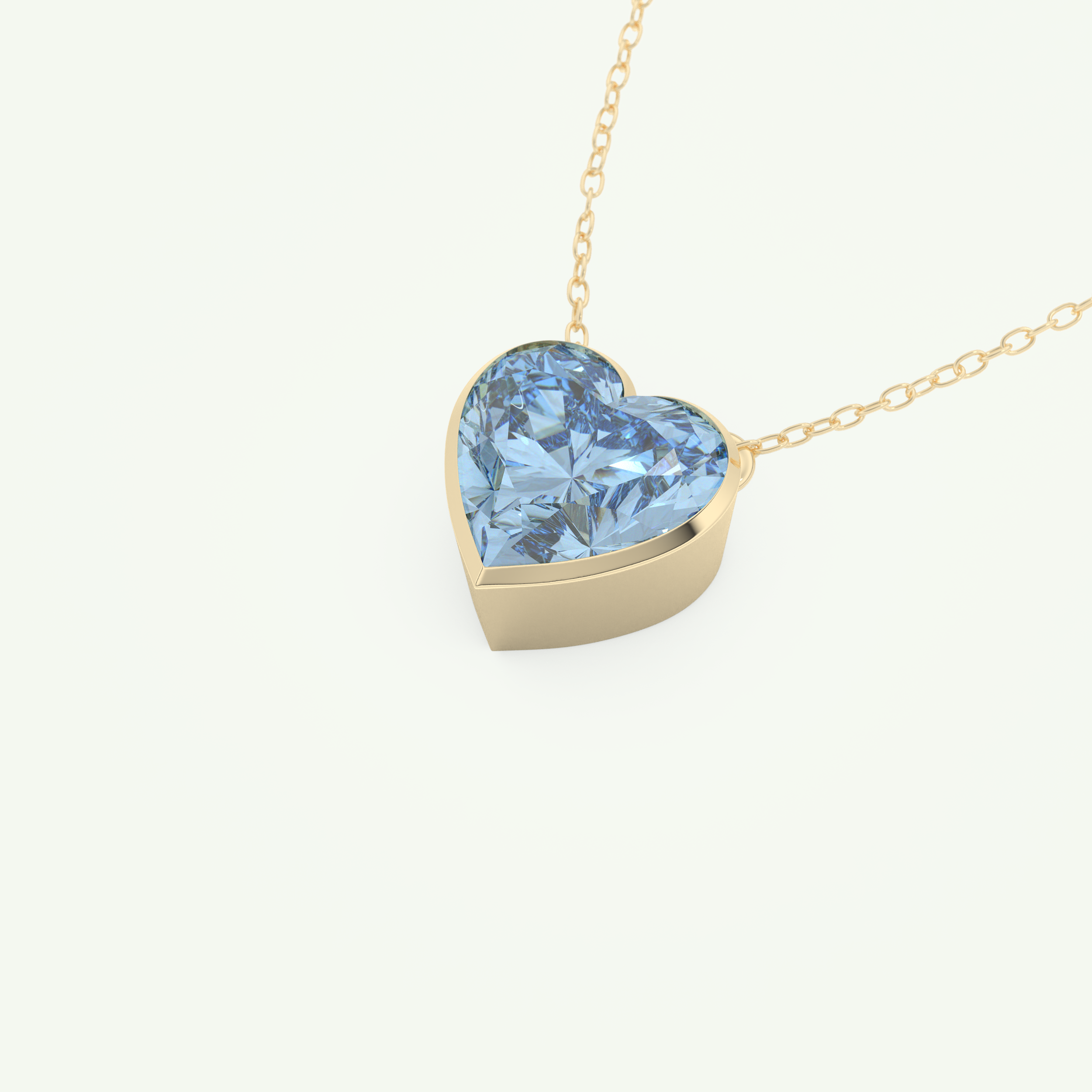 1.81 CT Heart March-Aquamarine Solitaire Birthstone Necklace 5