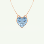1.81 CT Heart March-Aquamarine Solitaire Birthstone Necklace 6