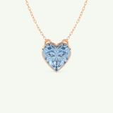 1.81 CT Heart March-Aquamarine Solitaire Birthstone Necklace 6