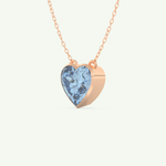 1.81 CT Heart March-Aquamarine Solitaire Birthstone Necklace 7