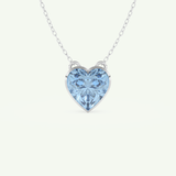 1.81 CT Heart March-Aquamarine Solitaire Birthstone Necklace 11