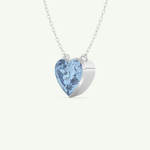 1.81 CT Heart March-Aquamarine Solitaire Birthstone Necklace 12