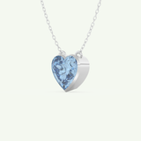 1.81 CT Heart March-Aquamarine Solitaire Birthstone Necklace 12