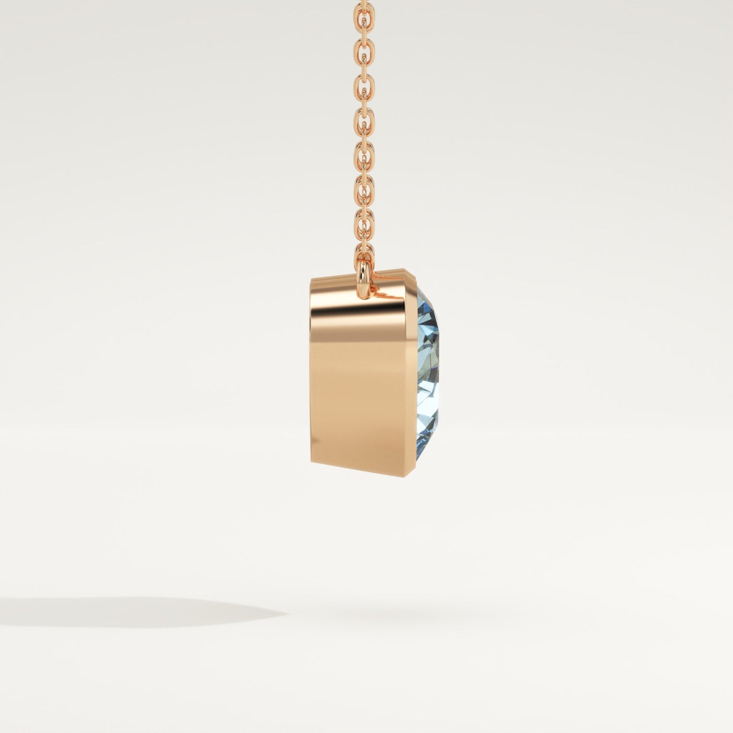 1.81 CT Heart March-Aquamarine Solitaire Birthstone Necklace