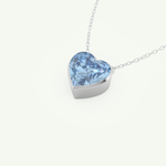 1.81 CT Heart March-Aquamarine Solitaire Birthstone Necklace 15