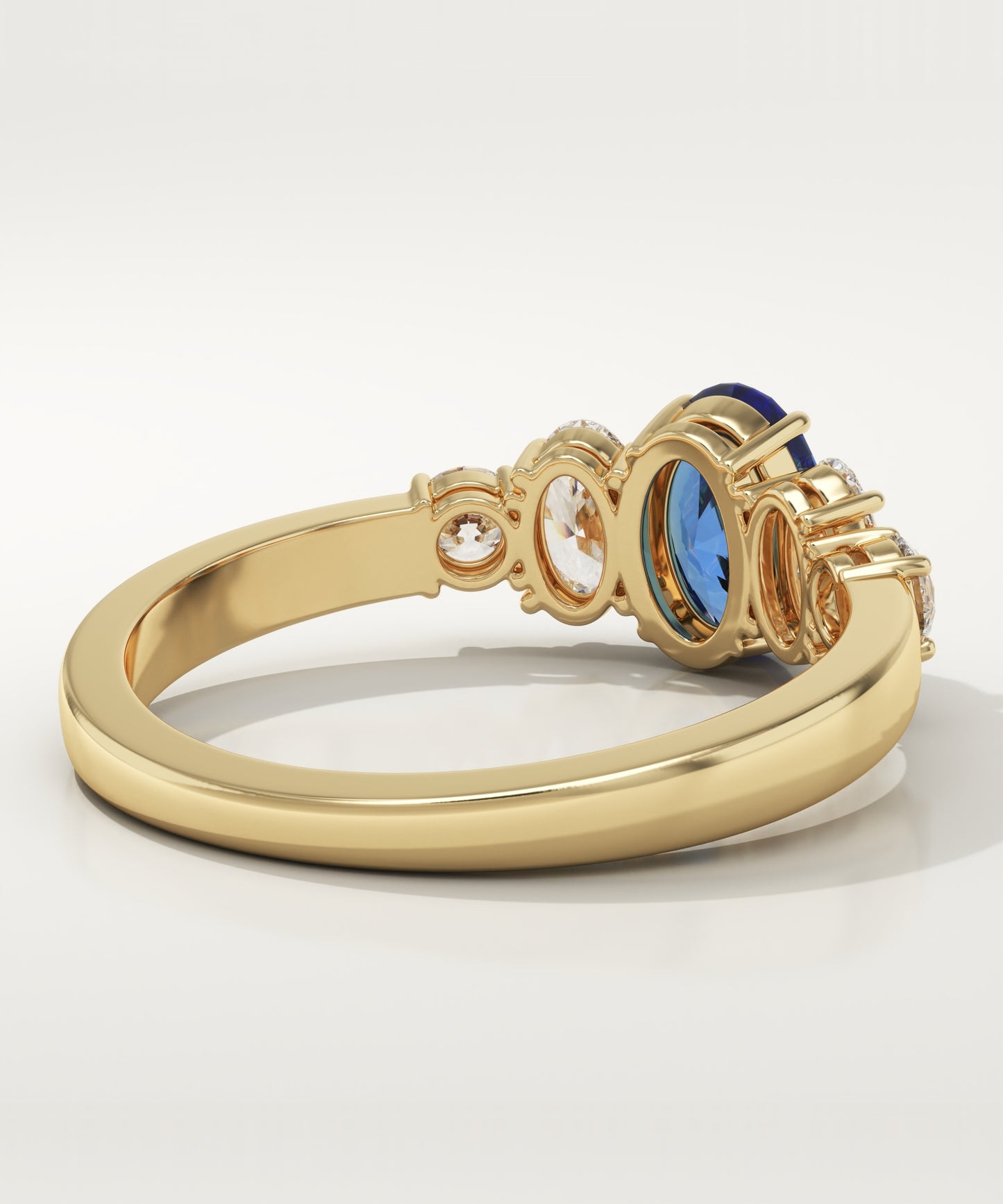 0.17 CT Oval Cut Cluster Lab-Grown Blue Topaz Gemstone Engagement Ring