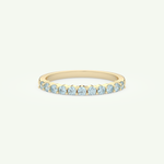 0.33 TCW Round Shaped March-Aquamarine Birthstone Wedding Band 1