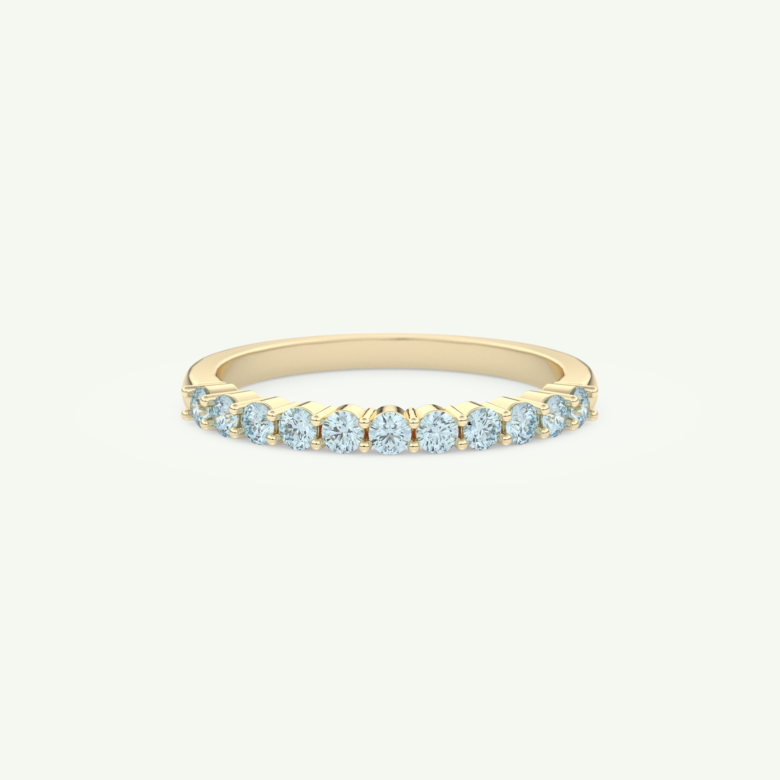 0.33 TCW Round Shaped March-Aquamarine Birthstone Wedding Band 1