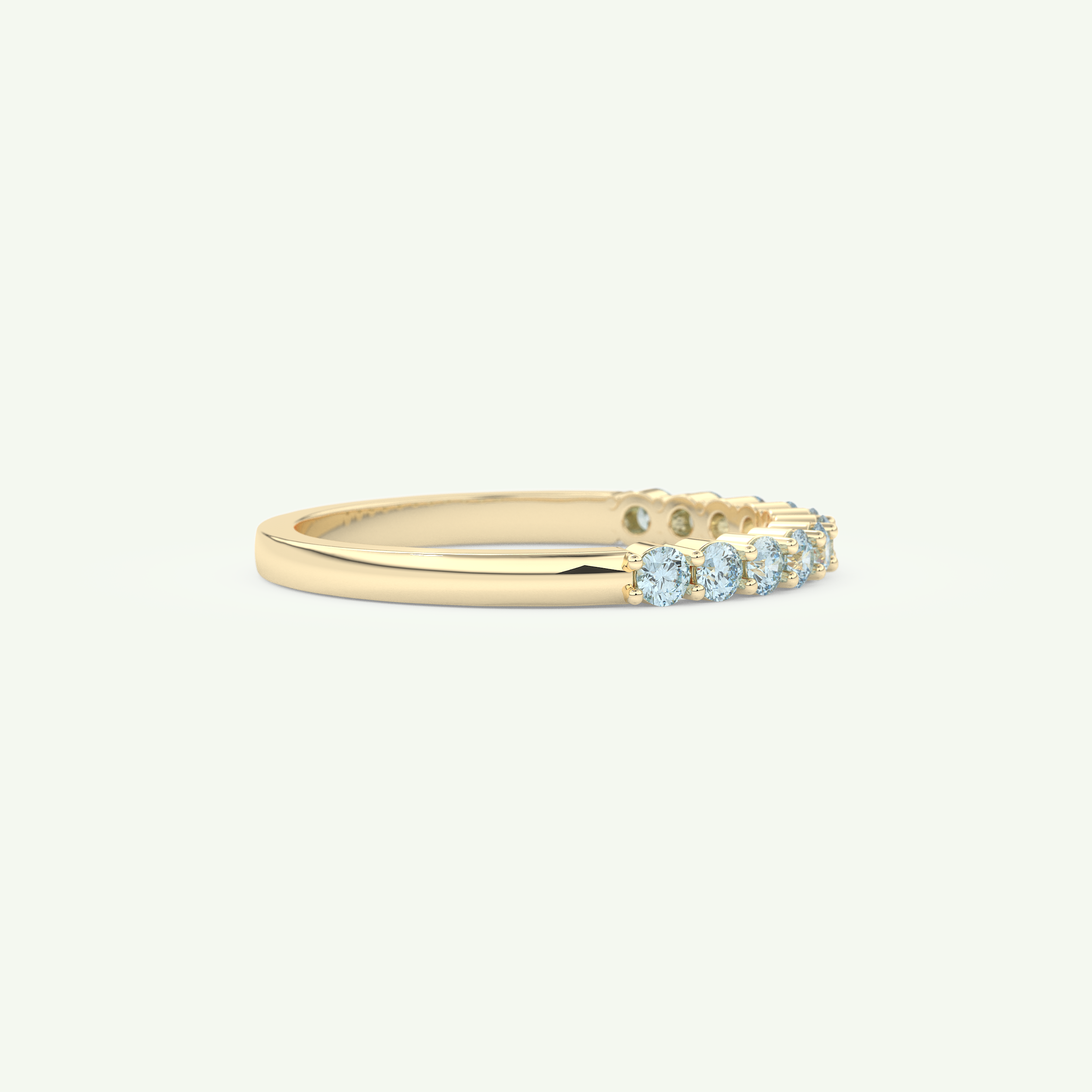 0.33 TCW Round Shaped March-Aquamarine Birthstone Wedding Band 2