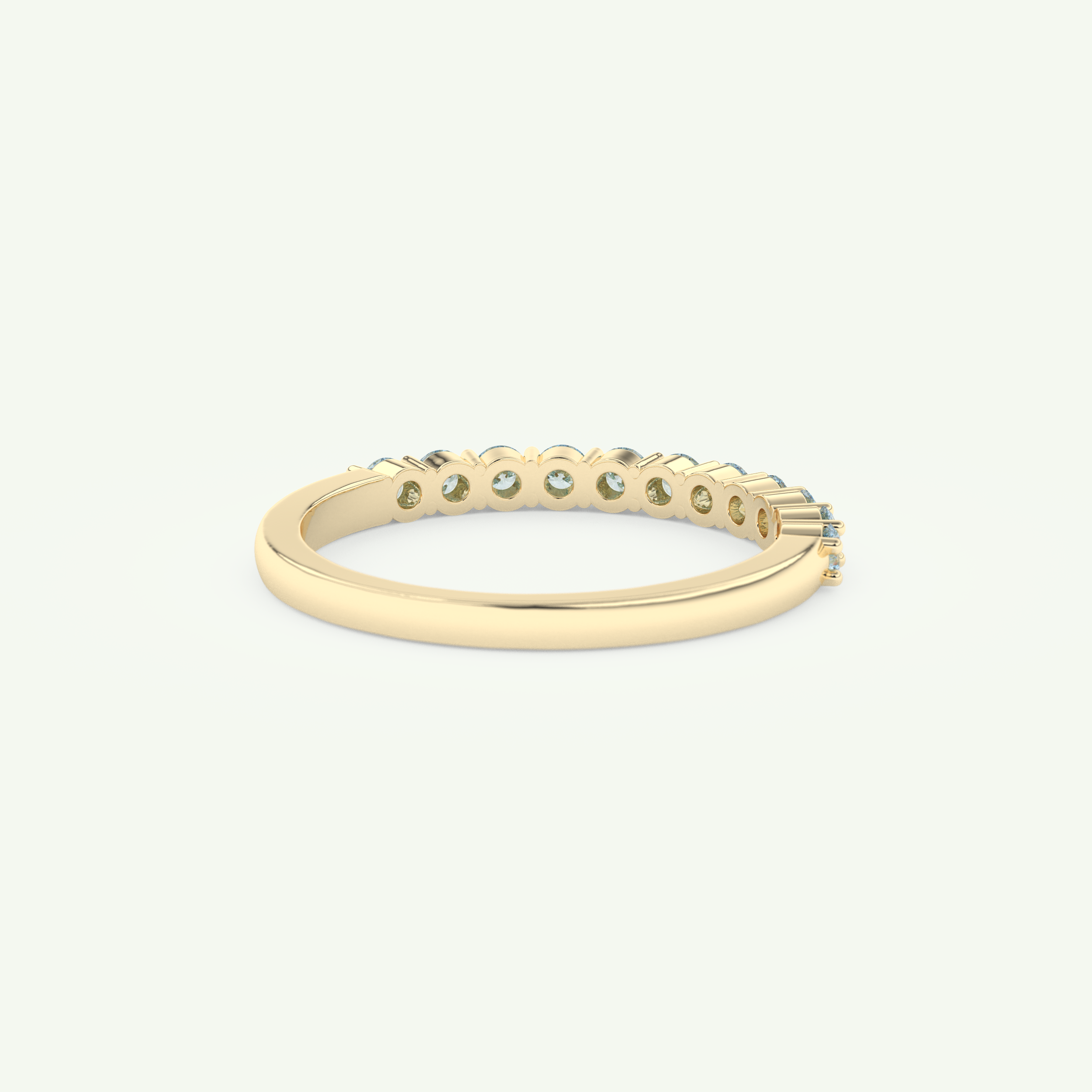 0.33 TCW Round Shaped March-Aquamarine Birthstone Wedding Band 3