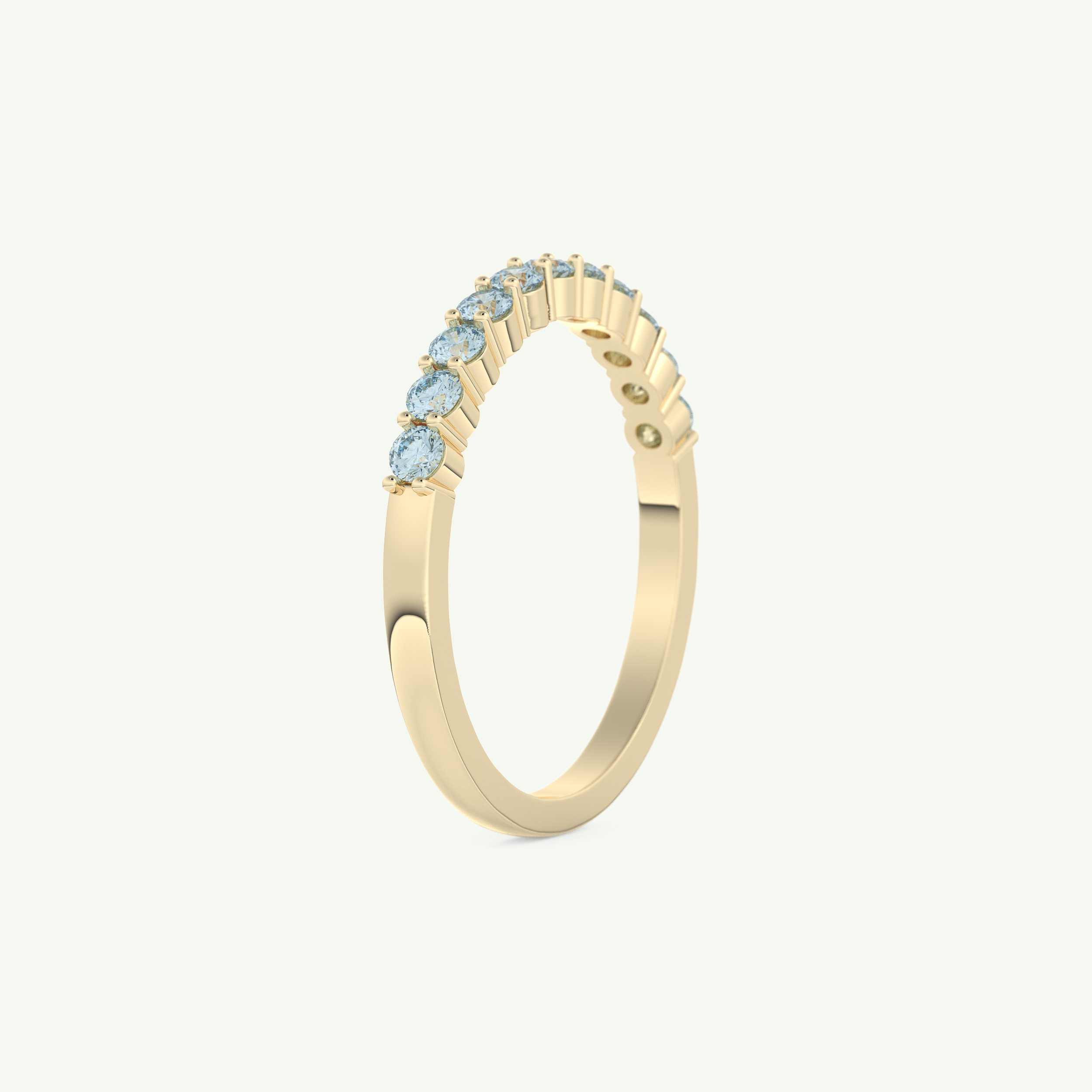 0.33 TCW Round Shaped March-Aquamarine Birthstone Wedding Band 4