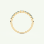 0.33 TCW Round Shaped March-Aquamarine Birthstone Wedding Band 5