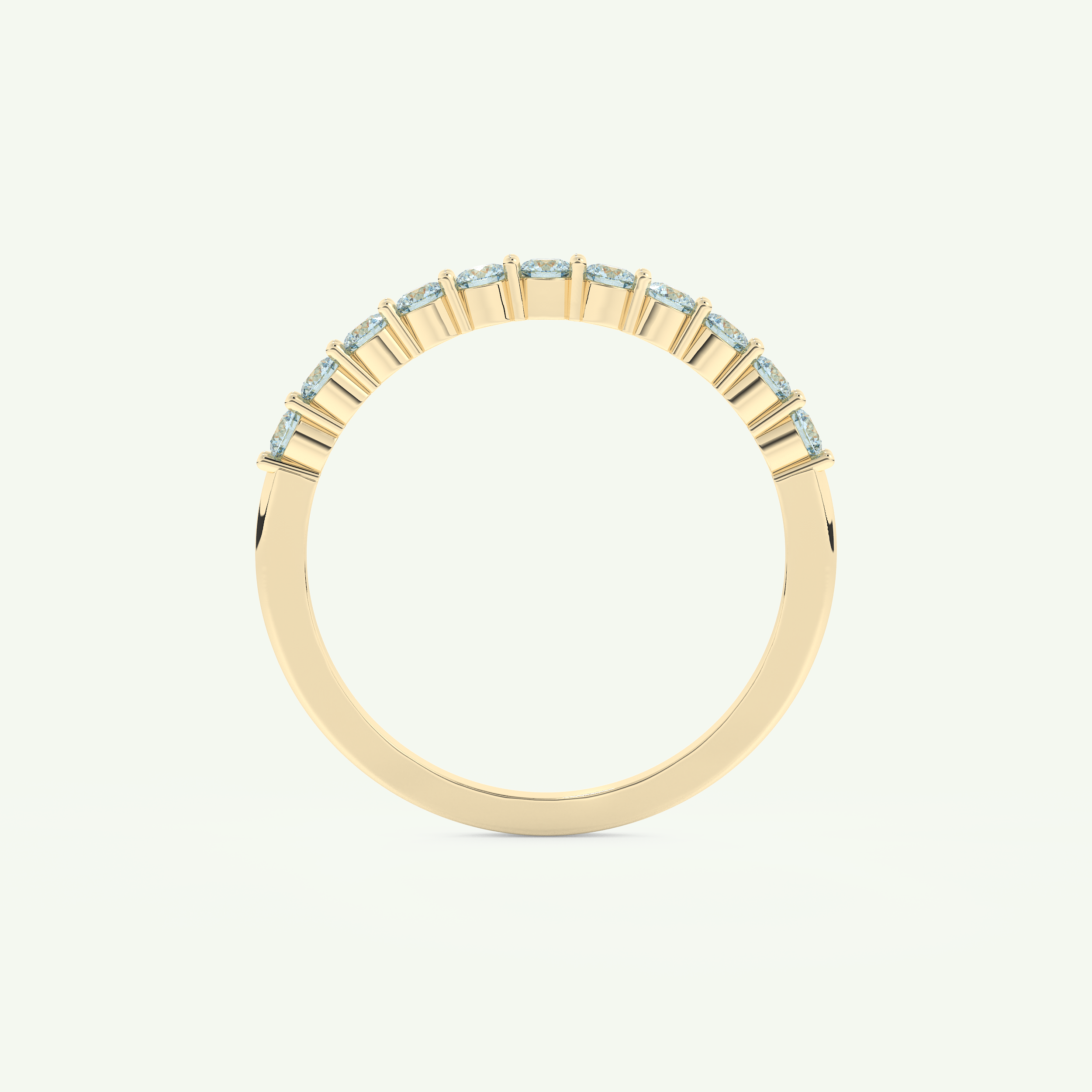 0.33 TCW Round Shaped March-Aquamarine Birthstone Wedding Band 5