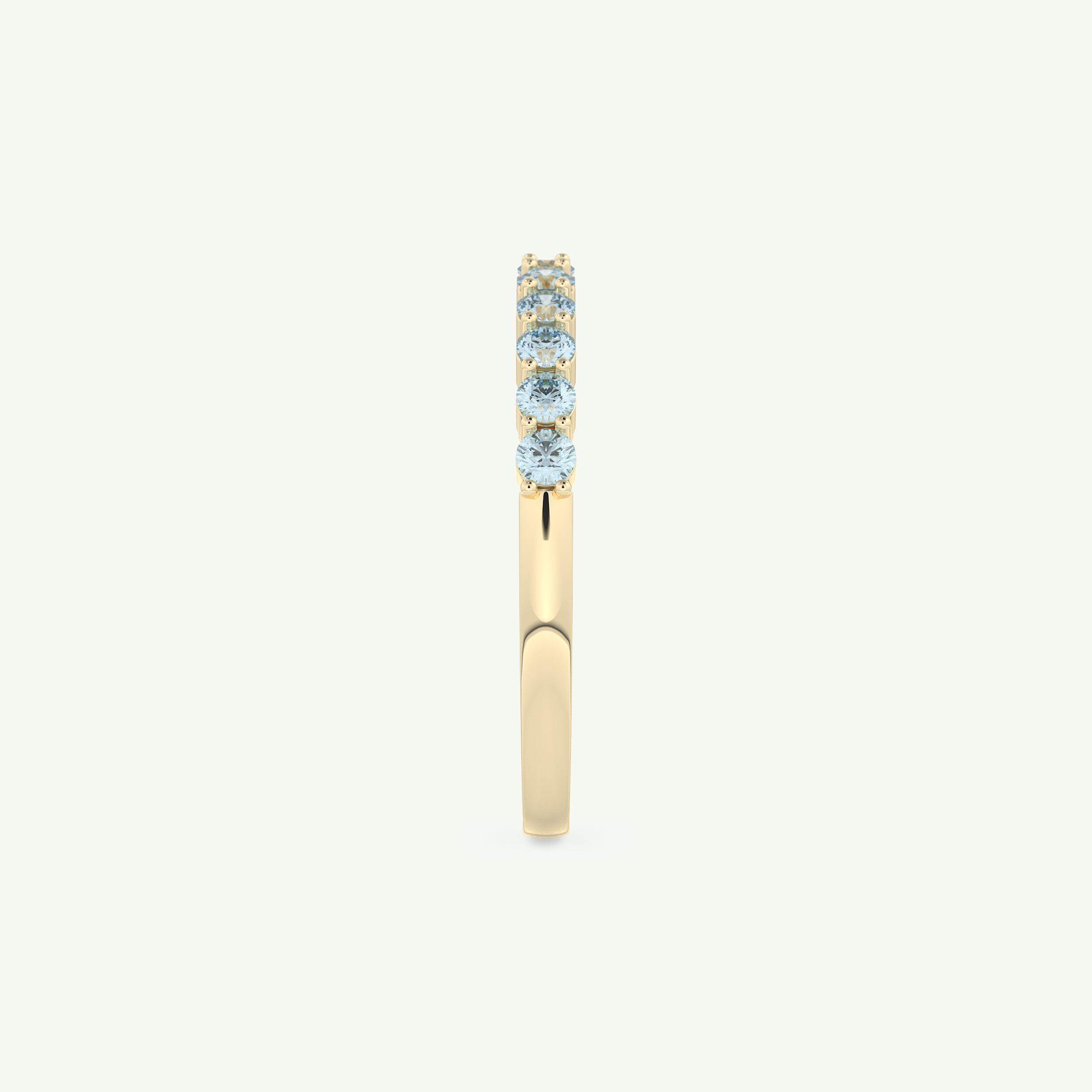0.33 TCW Round Shaped March-Aquamarine Birthstone Wedding Band 6