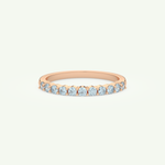 0.33 TCW Round Shaped March-Aquamarine Birthstone Wedding Band 7