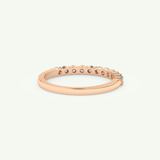 0.33 TCW Round Shaped March-Aquamarine Birthstone Wedding Band 9