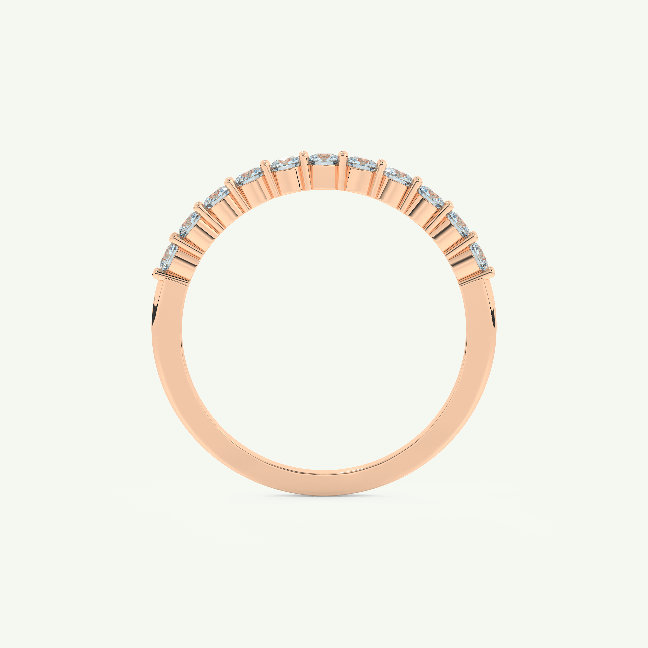 0.33 TCW Round Shaped March-Aquamarine Birthstone Wedding Band 11