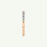 0.33 TCW Round Shaped March-Aquamarine Birthstone Wedding Band 12