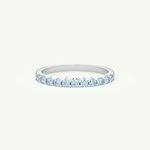0.33 TCW Round Shaped March-Aquamarine Birthstone Wedding Band 13