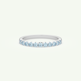 0.33 TCW Round Shaped March-Aquamarine Birthstone Wedding Band 13