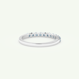 0.33 TCW Round Shaped March-Aquamarine Birthstone Wedding Band 15