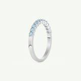 0.33 TCW Round Shaped March-Aquamarine Birthstone Wedding Band 16