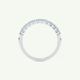 0.33 TCW Round Shaped March-Aquamarine Birthstone Wedding Band 17