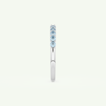 0.33 TCW Round Shaped March-Aquamarine Birthstone Wedding Band 18
