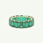 8.91 TCW Emerald Shaped May-Emerald Birthstone Wedding Band 1