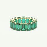 8.91 TCW Emerald Shaped May-Emerald Birthstone Wedding Band 1