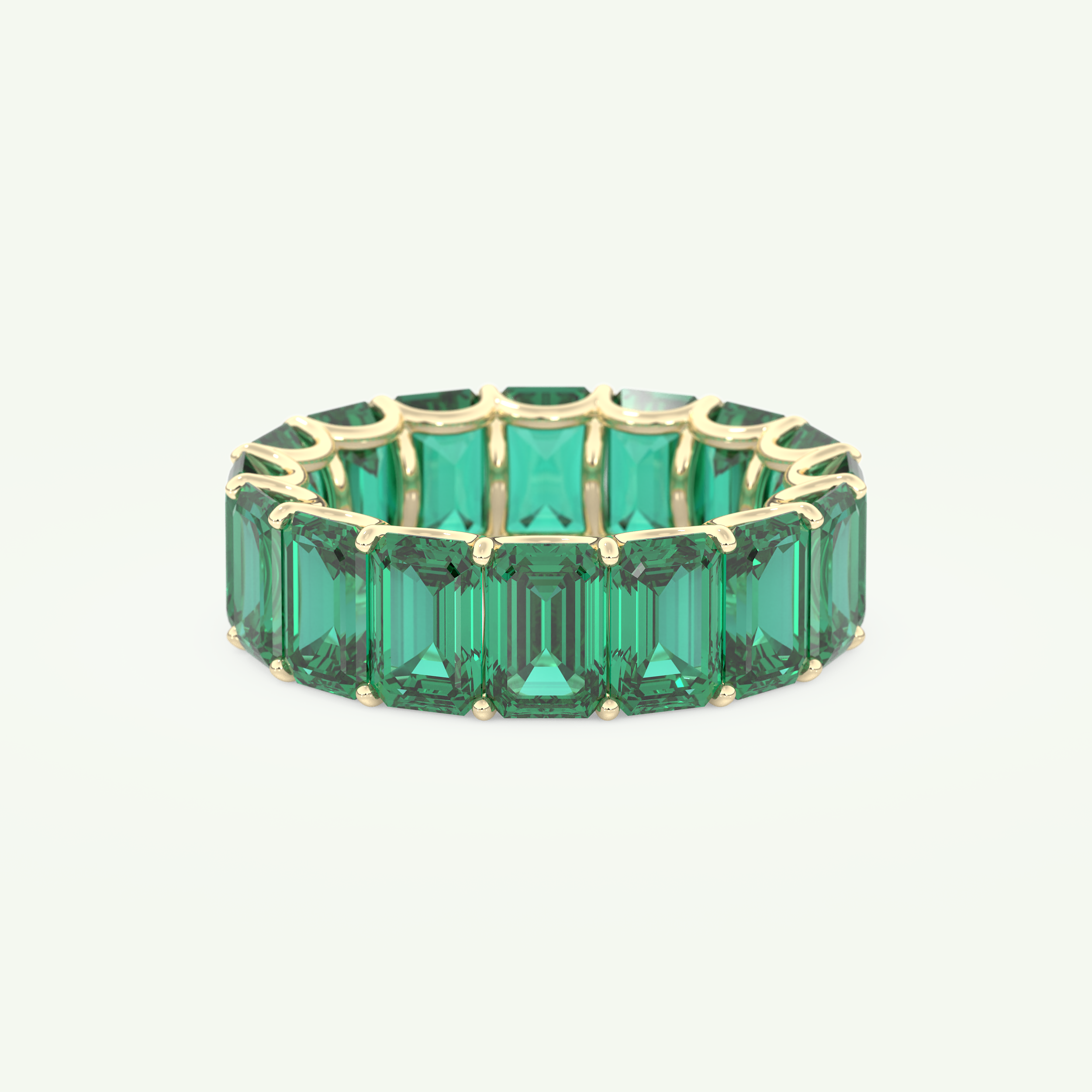 8.91 TCW Emerald Shaped May-Emerald Birthstone Wedding Band 1