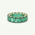 8.91 TCW Emerald Shaped May-Emerald Birthstone Wedding Band 2
