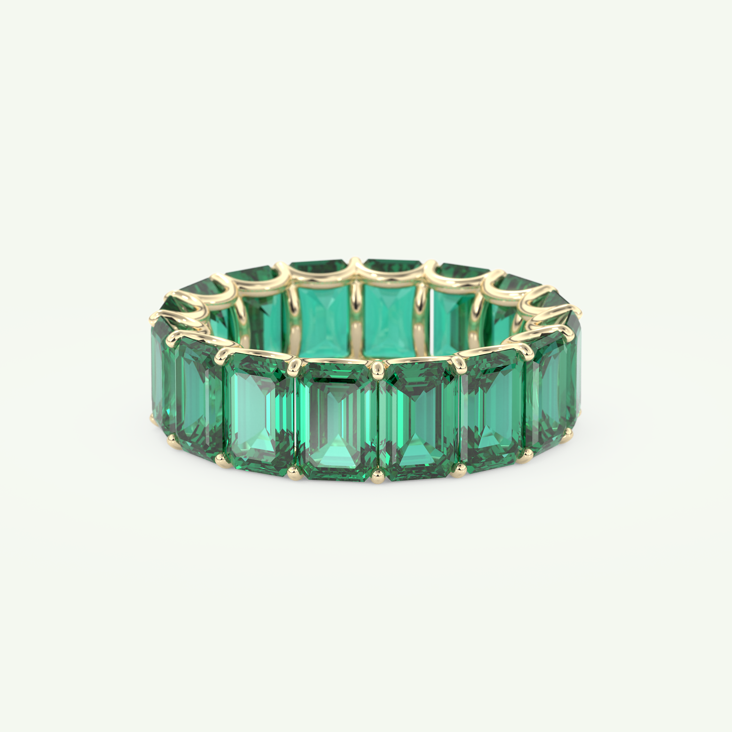 8.91 TCW Emerald Shaped May-Emerald Birthstone Wedding Band 2