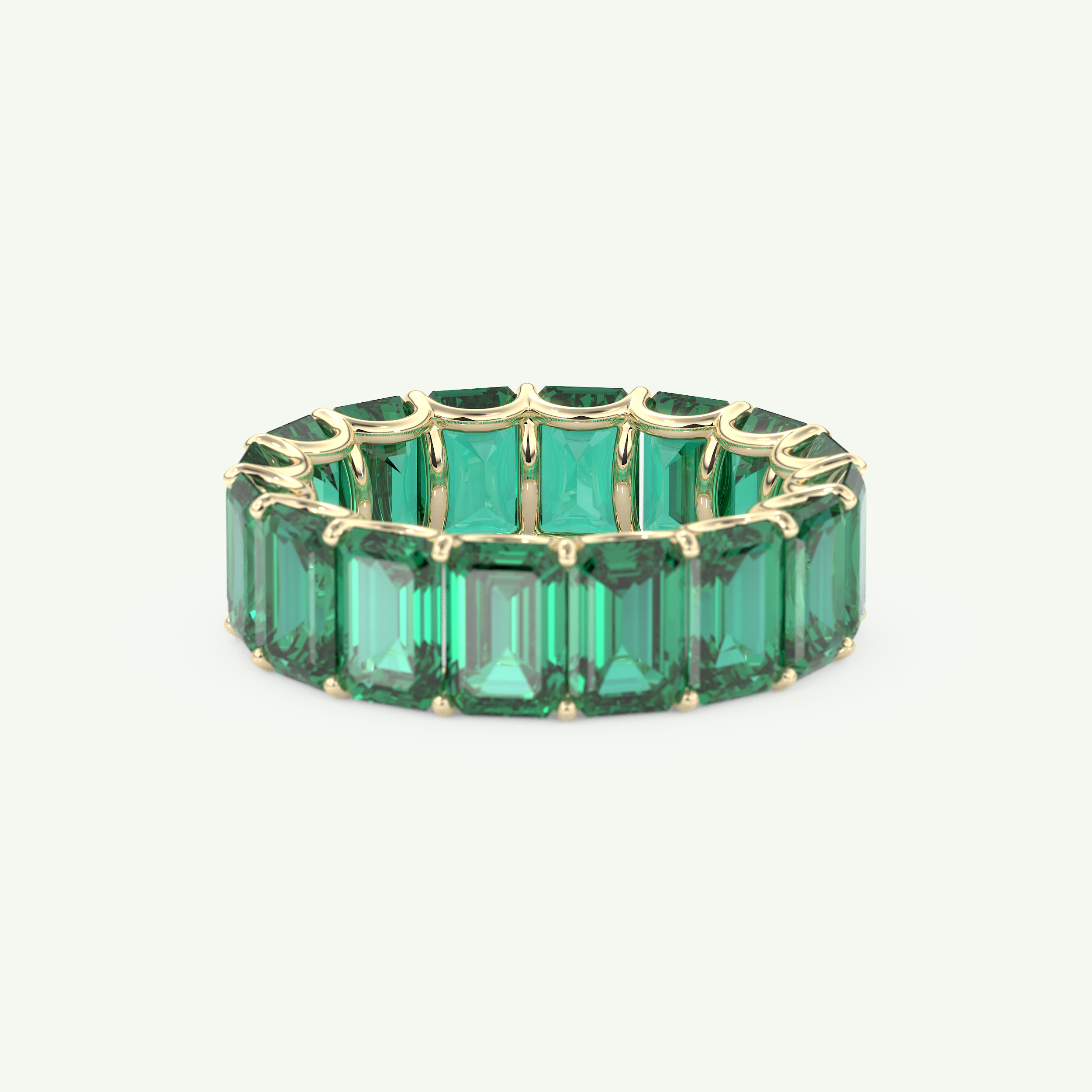 8.91 TCW Emerald Shaped May-Emerald Birthstone Wedding Band 3