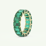 8.91 TCW Emerald Shaped May-Emerald Birthstone Wedding Band 4