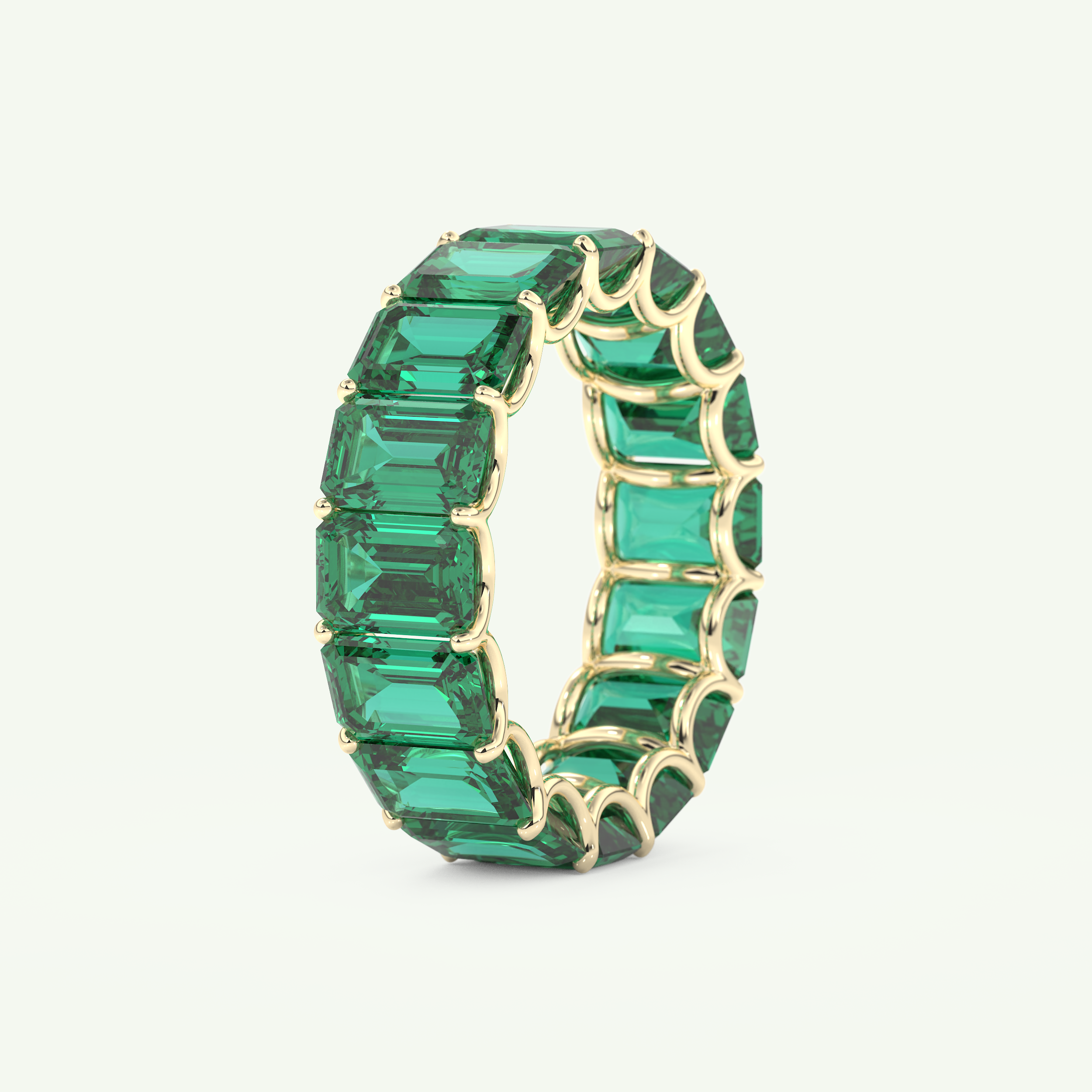 8.91 TCW Emerald Shaped May-Emerald Birthstone Wedding Band 4