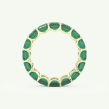 8.91 TCW Emerald Shaped May-Emerald Birthstone Wedding Band 5