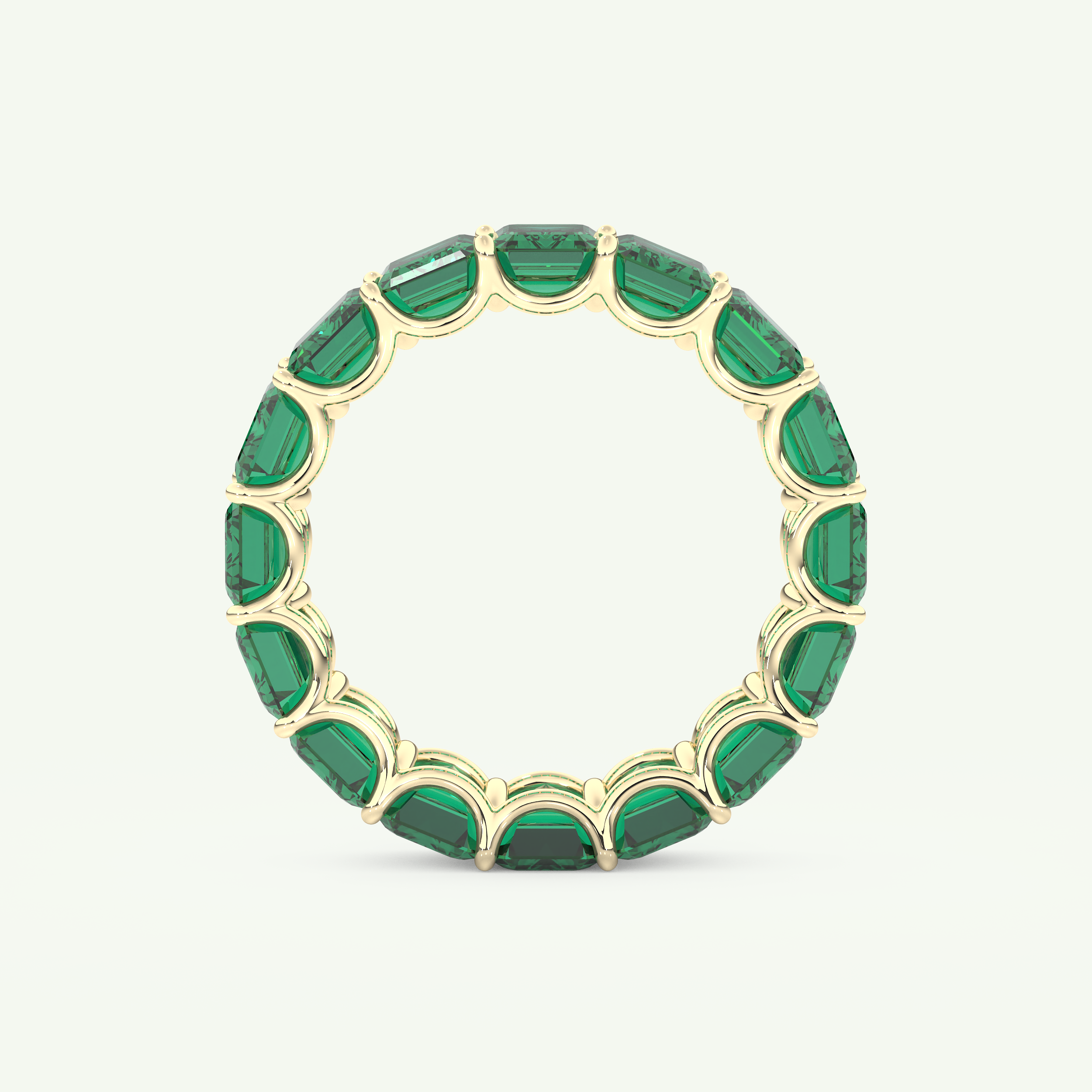 8.91 TCW Emerald Shaped May-Emerald Birthstone Wedding Band 5