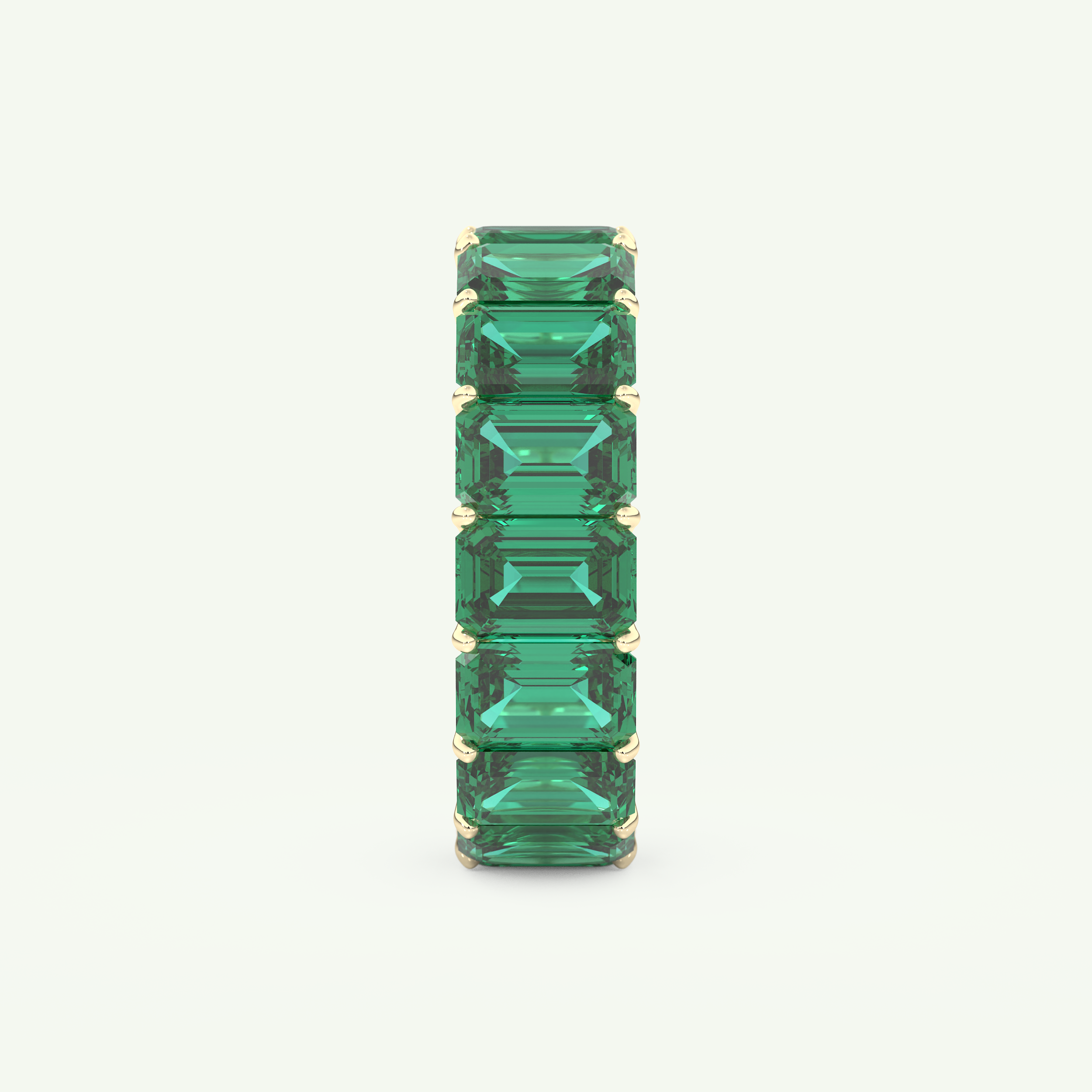 8.91 TCW Emerald Shaped May-Emerald Birthstone Wedding Band 6